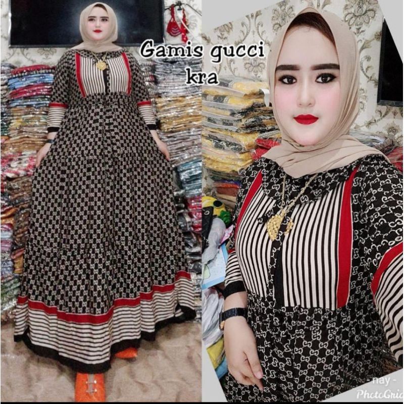 Gamis Gucci kra size standar dan jumbo