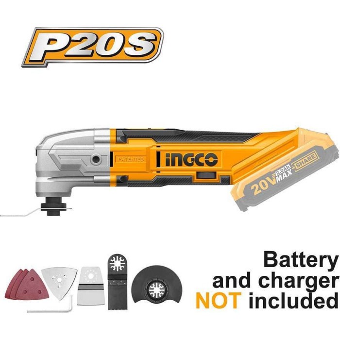 INGCO CMLI2001 P20S Cordless Oscillating Multi Tool Mesin Oskilasi