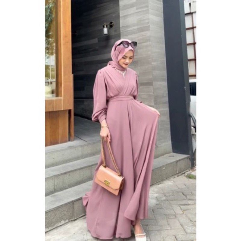 Maxi dress wanita Audy dress muslim ceruty babydoll