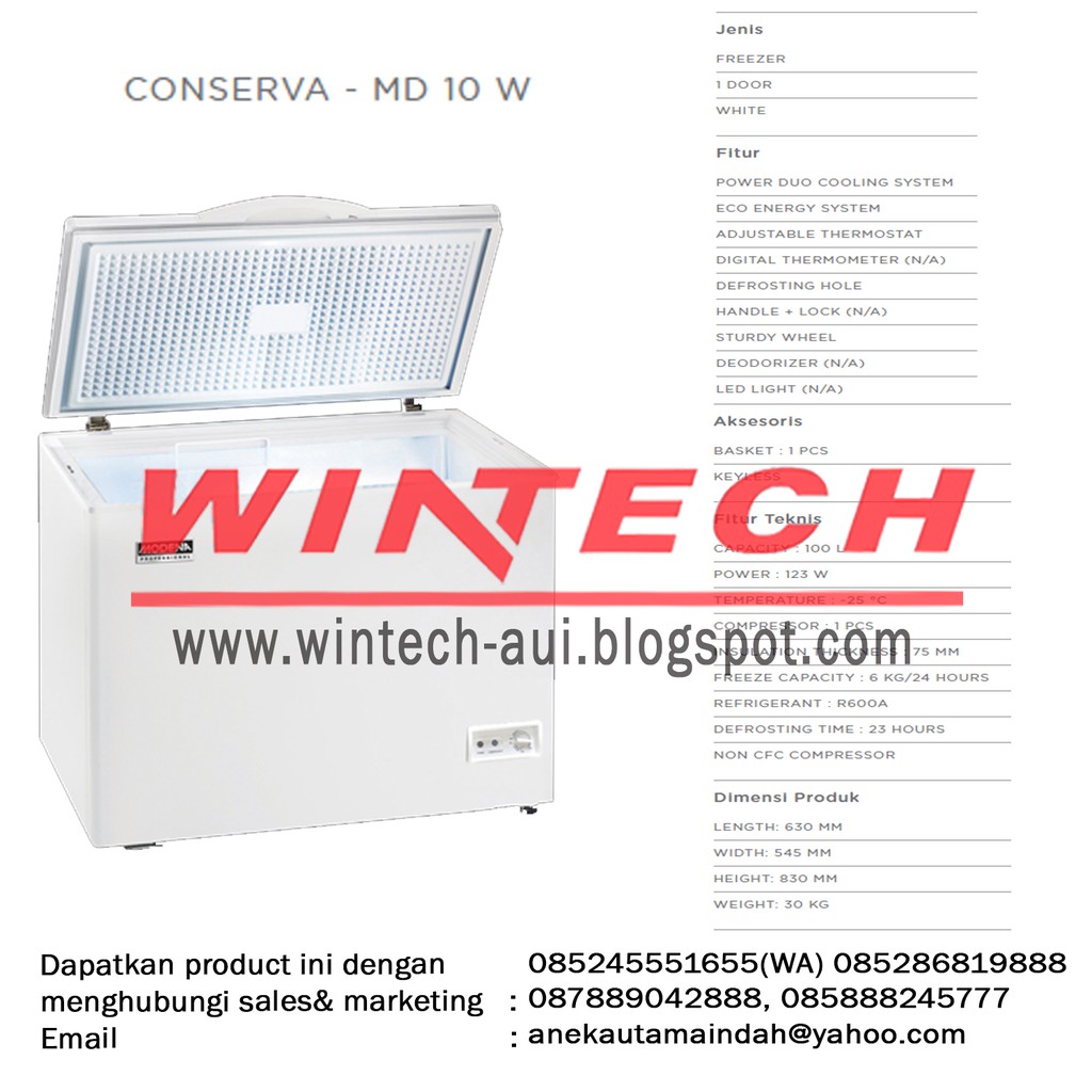 MODENA MD 10 W CHEST FREEZER/LEMARI PEMBEKU/BOX FREEZER/PETI PEMBEKU