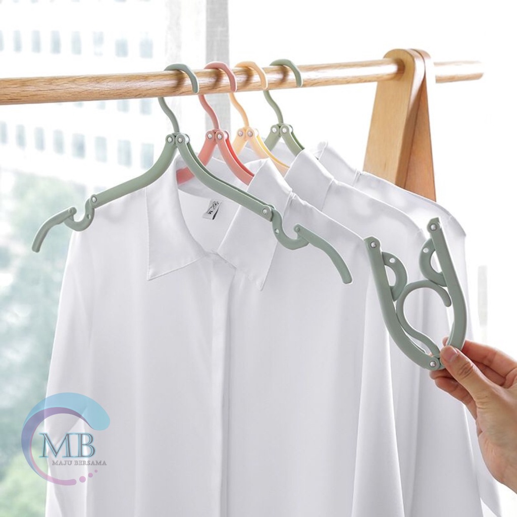 RT72 GANTUNGAN HANGER BAJU LIPAT PORTABLE travel plastik MB2914