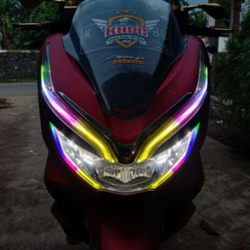 stiker RGB pelangi variasi lampu pcx 150