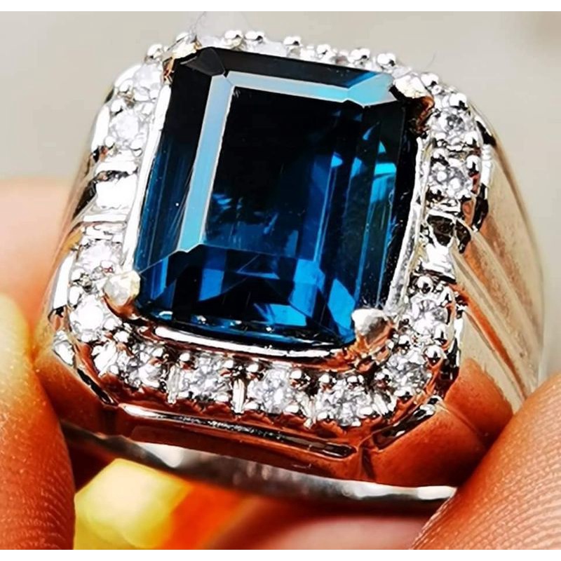 Cincin permata blur topaz brazil