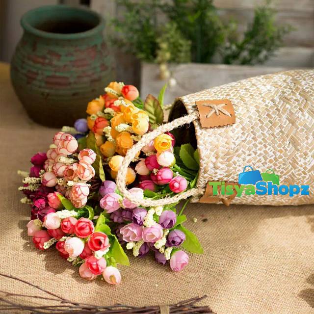 ROSE / BUNGA MAWAR KUNCUP - ISI 15 BUNGA PLASTIK / ARTIFICIAL-7