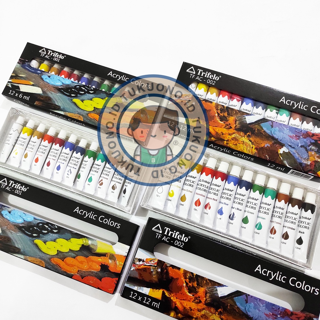 

TRIFELO Acrylic Colors 12 Warna | Cat Akrilik