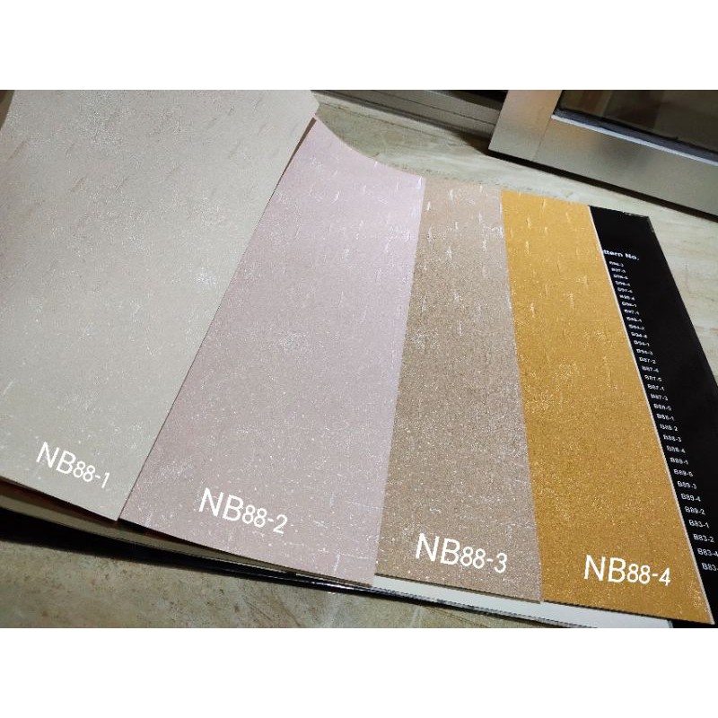 Wallpaper Dinding Murah Polos Warna Cream Pink Coklat Orange