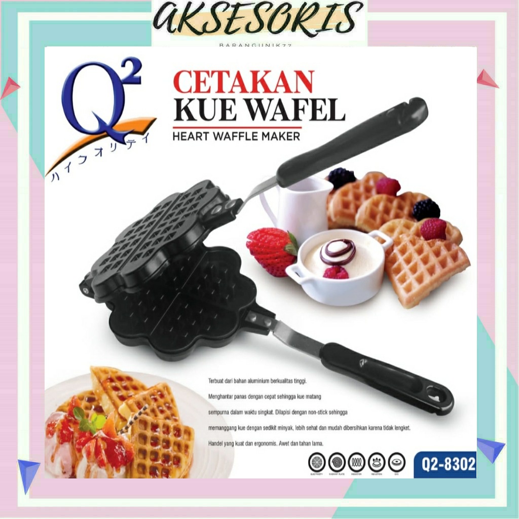 CETAKAN KUE WAFEL BUNGA / CETAKAN KUE WAFFLE BUNGA / CETAKAN CROFFLE WAFFLE MAKER Q2 8302 / WAFFLE MAKER BUNGA