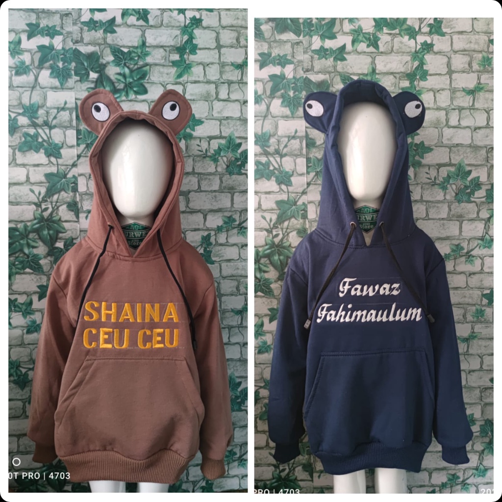 SWEATER HOODIE MATA ANAK LAKI LAKI PEREMPUAN FREE BORDIR NAMA