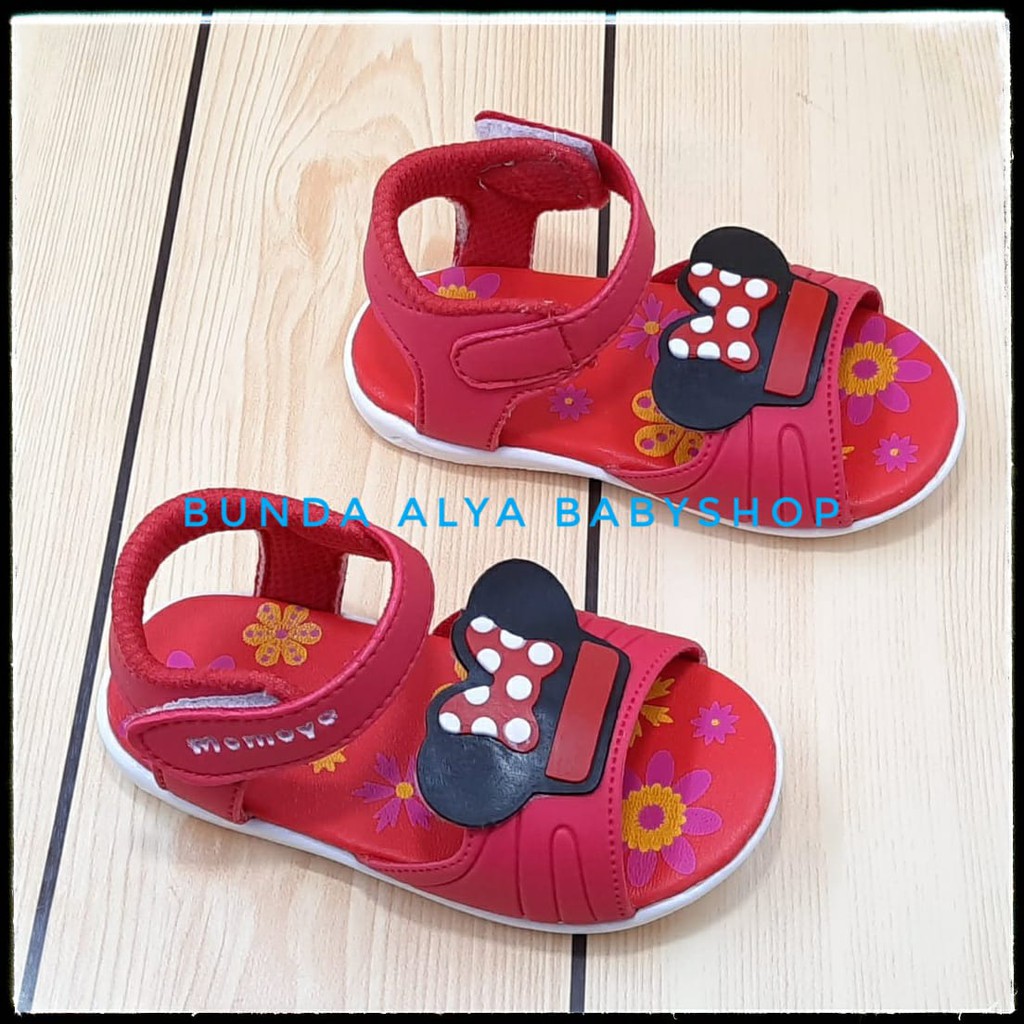 Sendal Anak Perempuan Umur 1 - 2 Tahun MERAH Alas Karet Anti Licin - Sepatu Sandal Anak Cewek 1 - 2 Tahun Anti Licin Size 22 - 25 Alas Karet Kartun Lucu