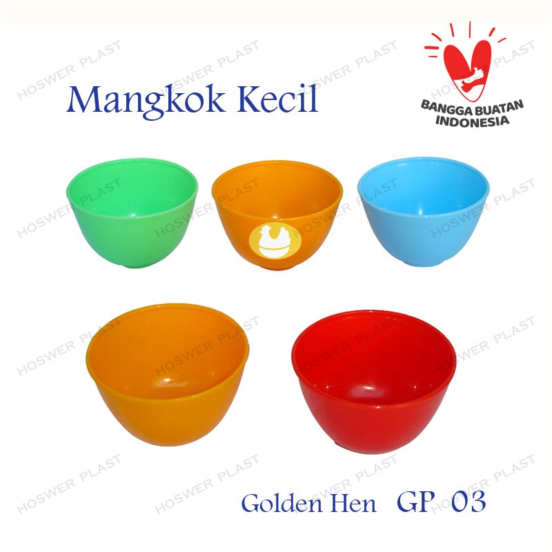 1 pak = 12 pcs Golden Hen Mangkok Kecil Plastik / Gelas Pempek / Bowl GP - 03