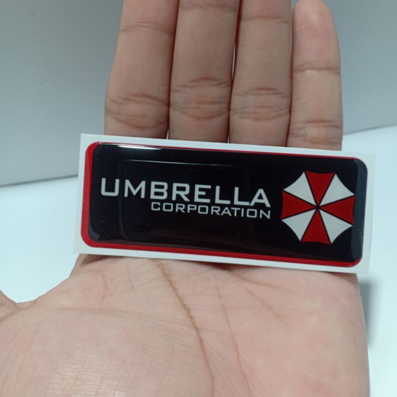 Emblem sticker timbul resin lentur logo umbrella corporation