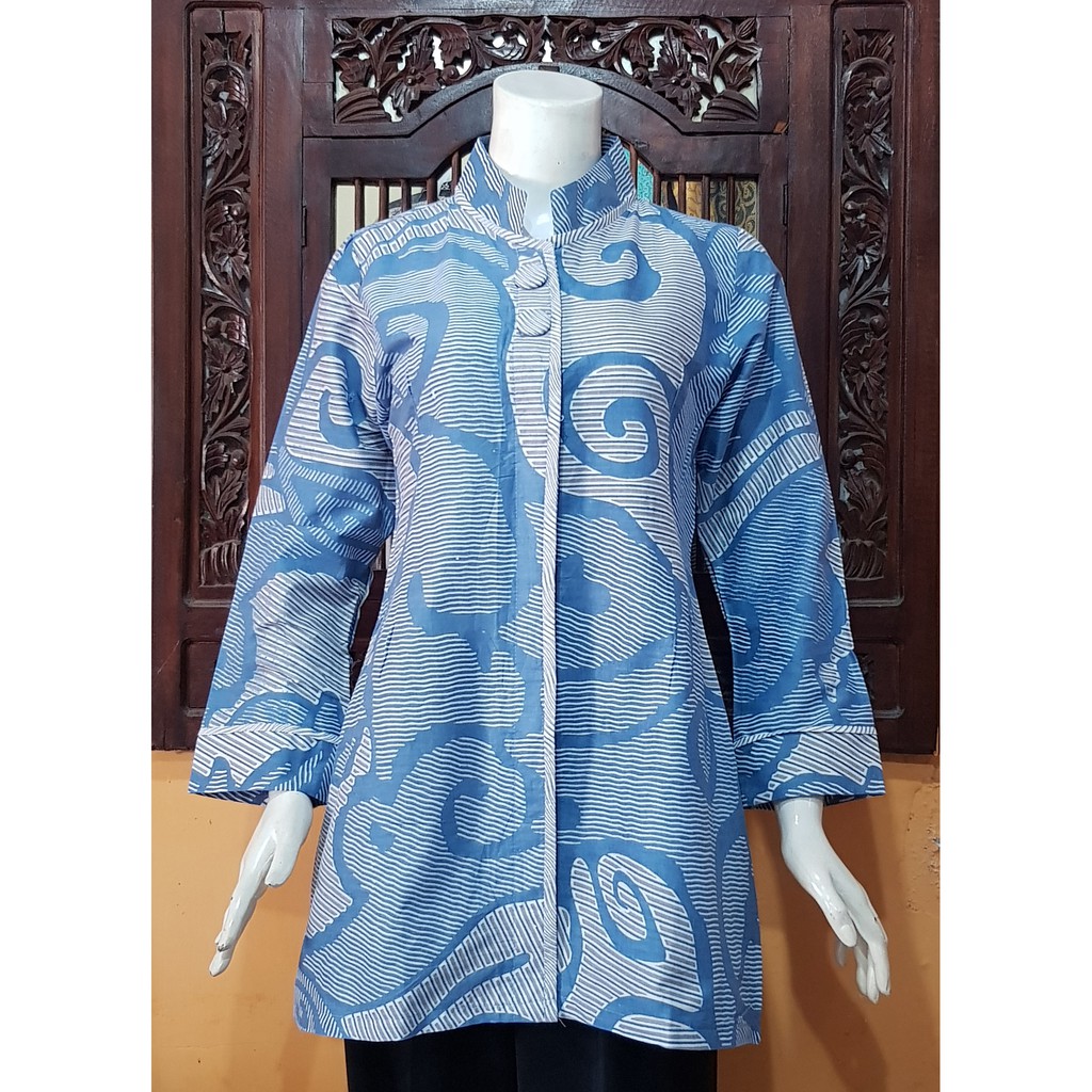 Atasan Blouse  Batik  MOSA Wanita Lengan Panjang Motif IDG 