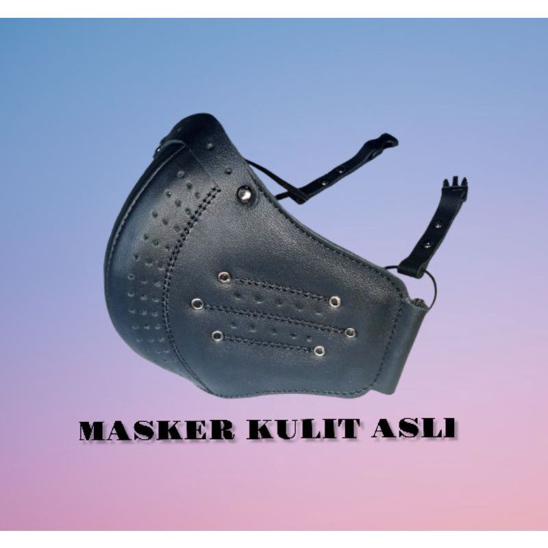 masker kulit asli pria keren / masker motor pria / masker anti debu dan asap