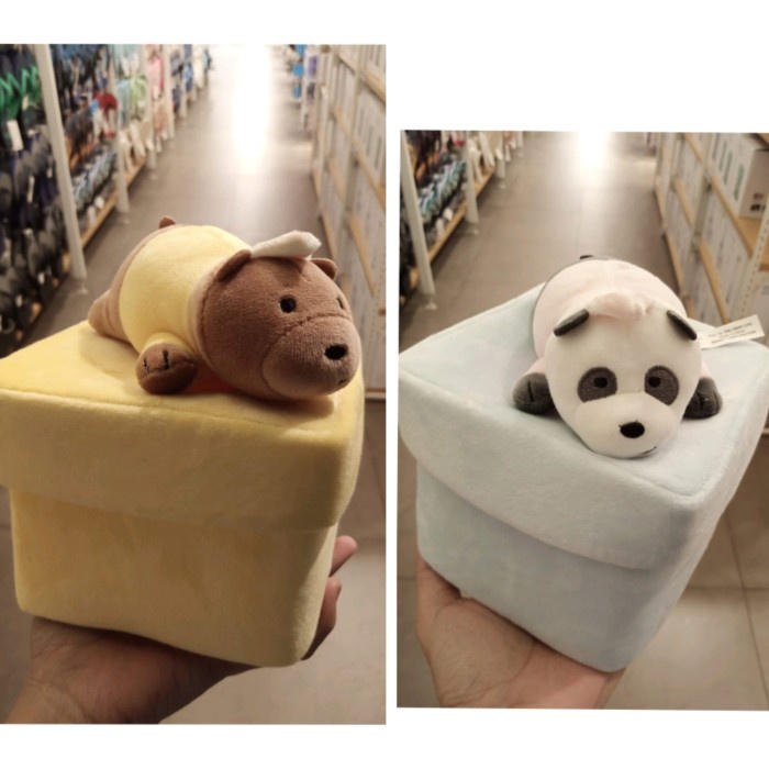 

Miniso We Bare Bears 5*5in. Plush Gift Box Kotak Kado - Biru
