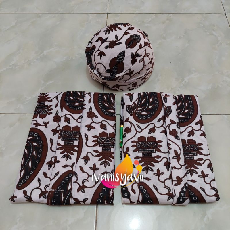 Set Jarik Cewek Cowok + Blangkon, Motif Sido Asih Gede