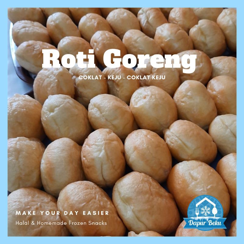 

Roti goreng coklat lumer / keju / cokelat keju / donat coklat melted frozen food halal