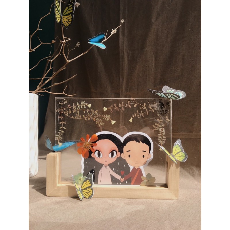 Moku standing frame 15x20 cm frame akrilik anti pecah untuk kado ultah kado wisuda hadiah unik