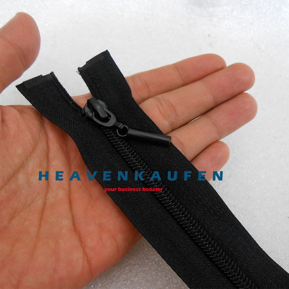 Resleting Zipper Jaket Buka Lepas 75 cm / 30 inch Hitam Coil B&amp;B Murah