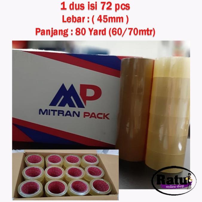 

GROSIR LAKBAN MITRANPACK BENING 1 DUS ISI 72 PC ( Lebar : 2" ( 45mm)