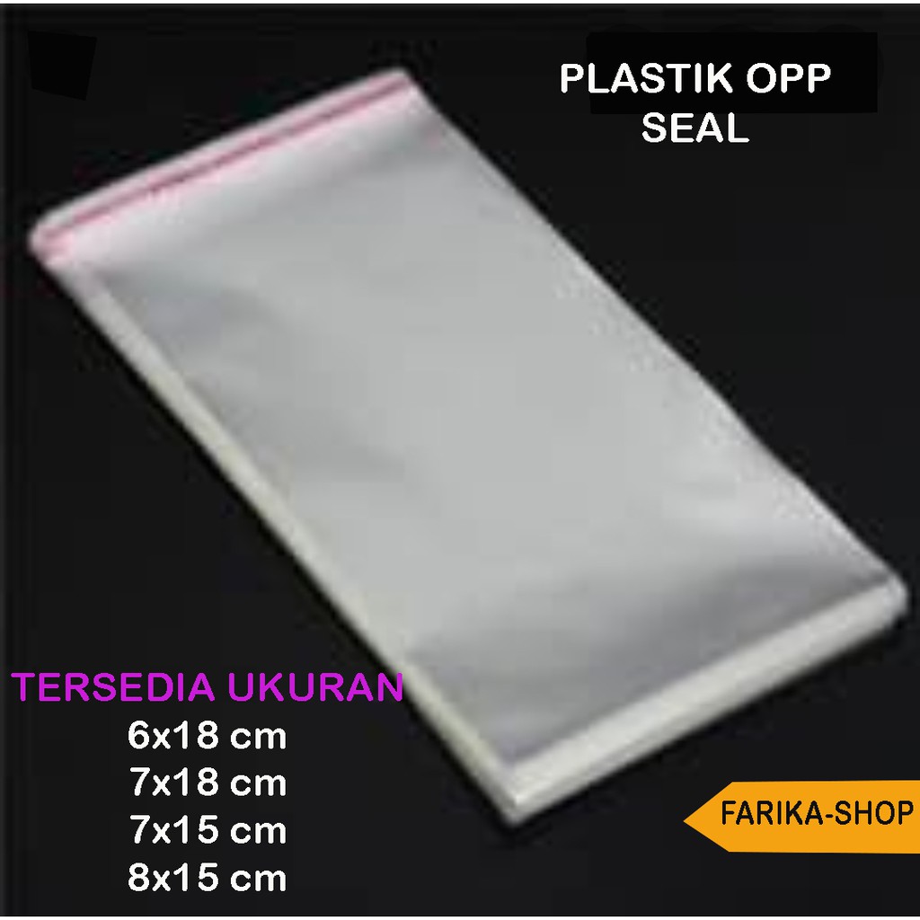 

PLastik OPP Seal Ukuran 15,18 / Plastik Bening Kaca Seal Lem isi 100 pcs