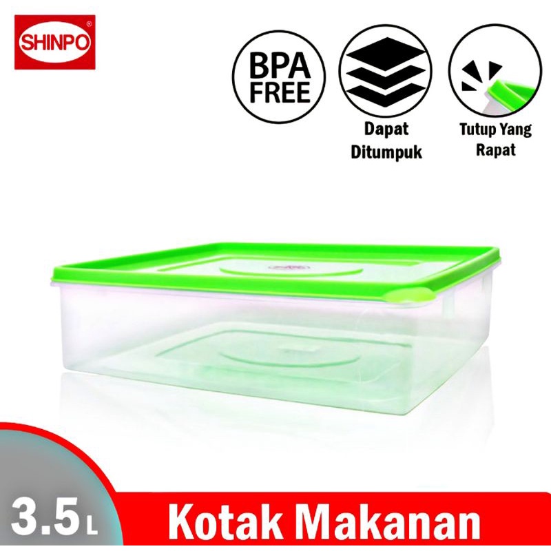 Tempat makan Shinpo SIP 309 L / Food Container / Box kecil / Box donat / Box Shinpo 3,5 liter