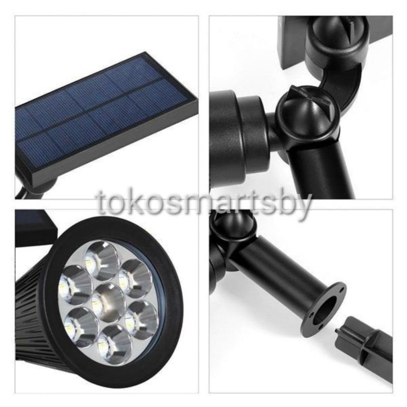 Lampu Taman Solar Tancap Tipe LC14C  4 LED / 7 LED Sorot Tenaga Matahari