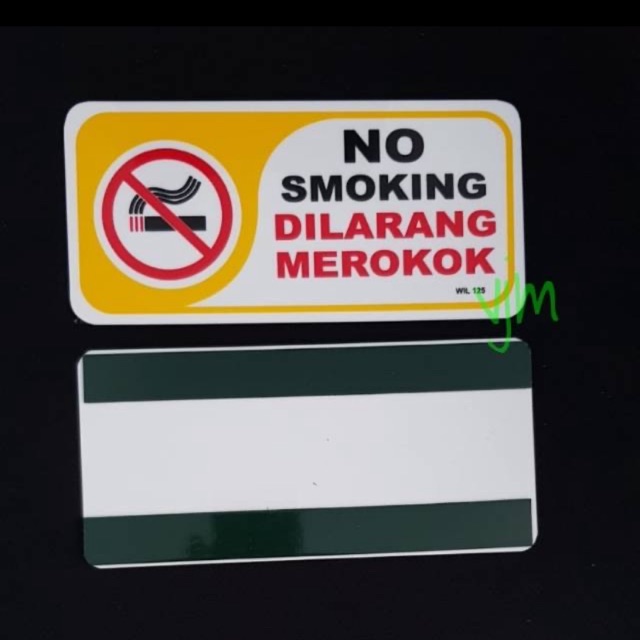 

Papan nama Acrylic tulisan NO SMOKING/DILARANG MEROKOK (20x9,5 cm)
