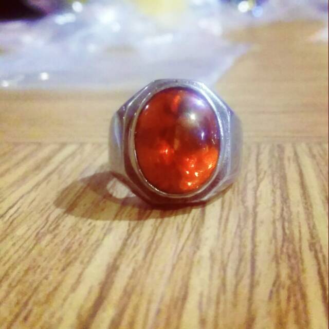 Cincin Batu Akik Fire Opal Oval HQ