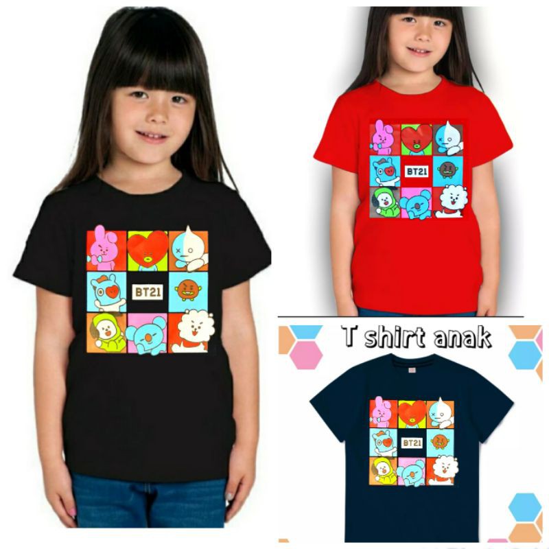 kaos terbaru anak anak motif bt21