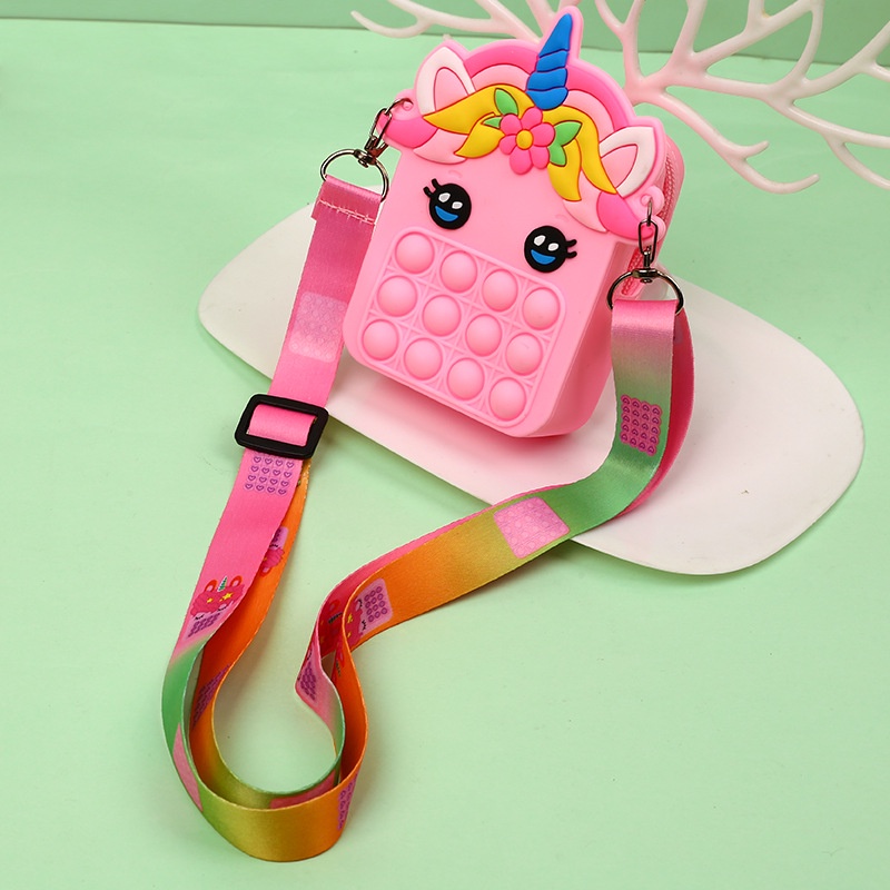 Tas Ransel Pop It Unicorn Rainbow Murah Anak Penghilang Stress Pop it