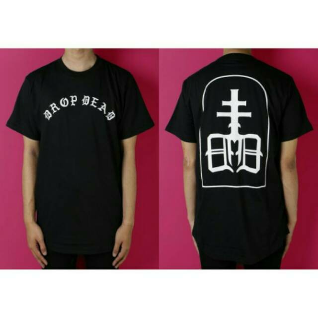 Tshirt baju kaos drop dead band hitam distro