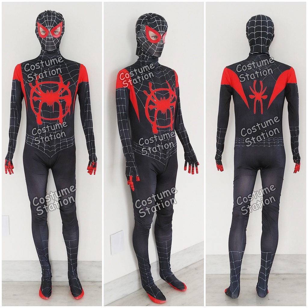 Kostum Spiderman Into The Spider Verse / Costume Superhero Marvel Miles Morales dewasa