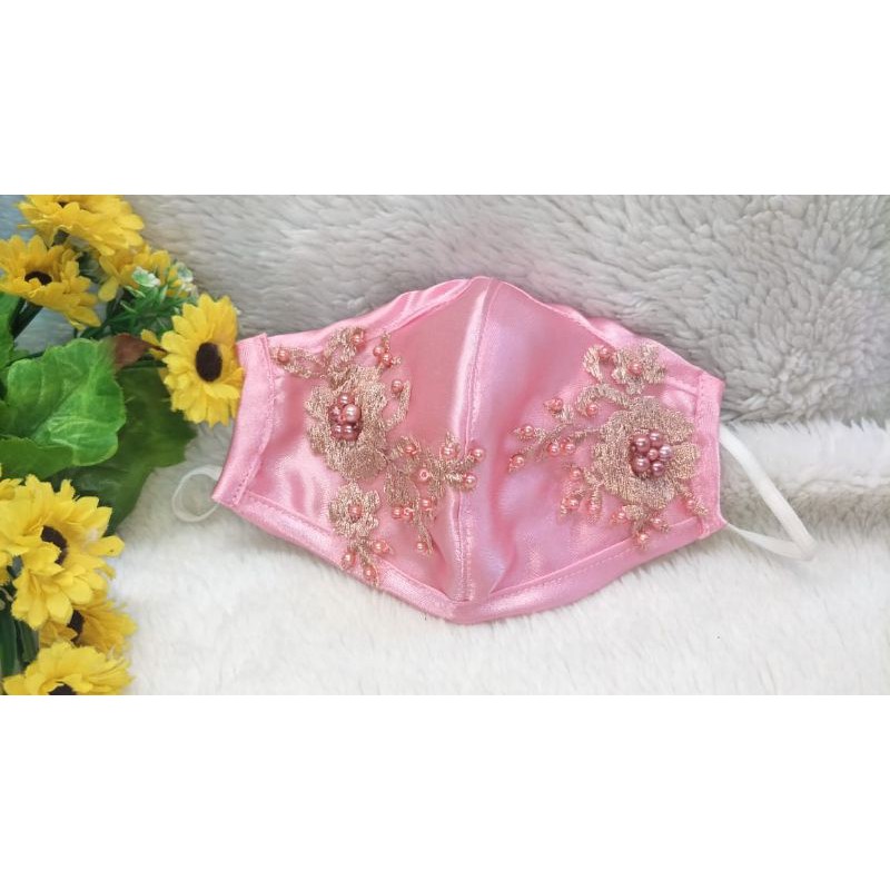 Masker Bunga 3D Aneka Warna Cantik Fashion