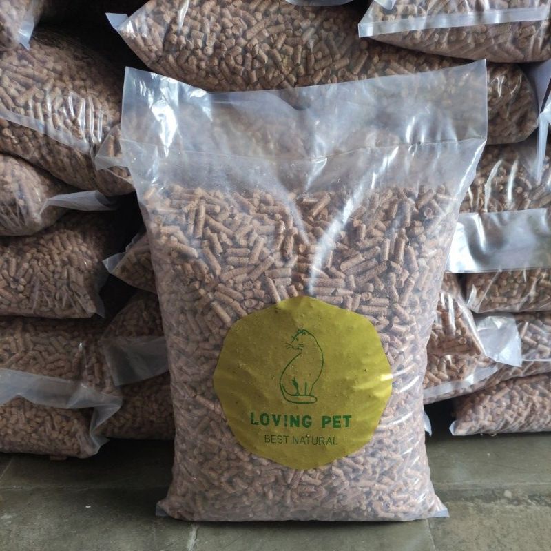 loving pet pasir kucing wood pellet pelet serbuk kayu 10kg