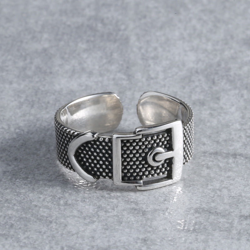 Cincin Model Terbuka Dapat Disesuaikan Bahan Logam Lapis Perak Gaya Gothic Vintage Untuk Pria Dan Wanita