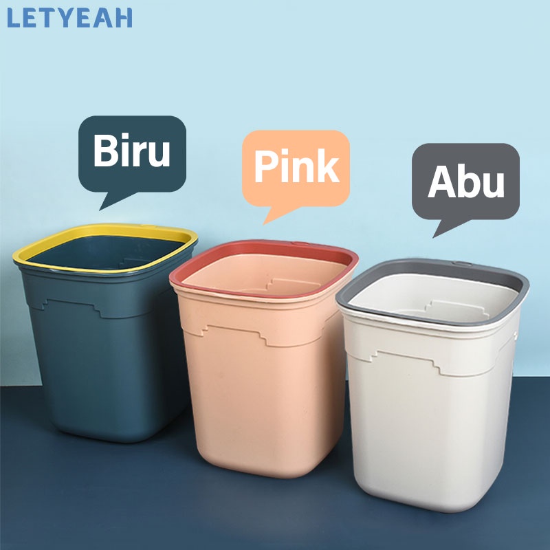 letyeah Tempat sampah minimalis aesthetic / tong sampah ruang tamu kotak sampah dapur trash bin / gratis 1 roll kantong sampah