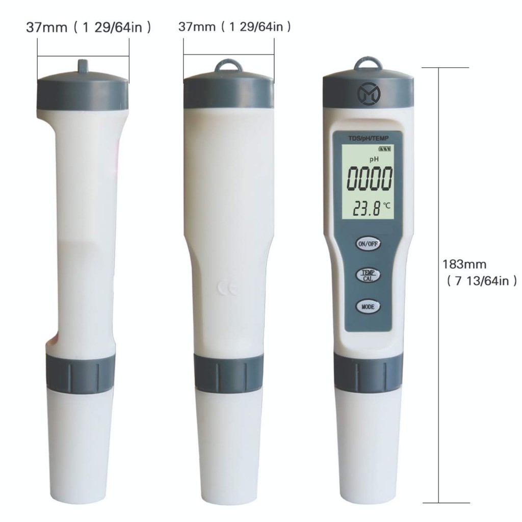 Mediatech  3 in1 portable Multifunction TDS TEMP PH METER 9901 abu abu  - B1900133