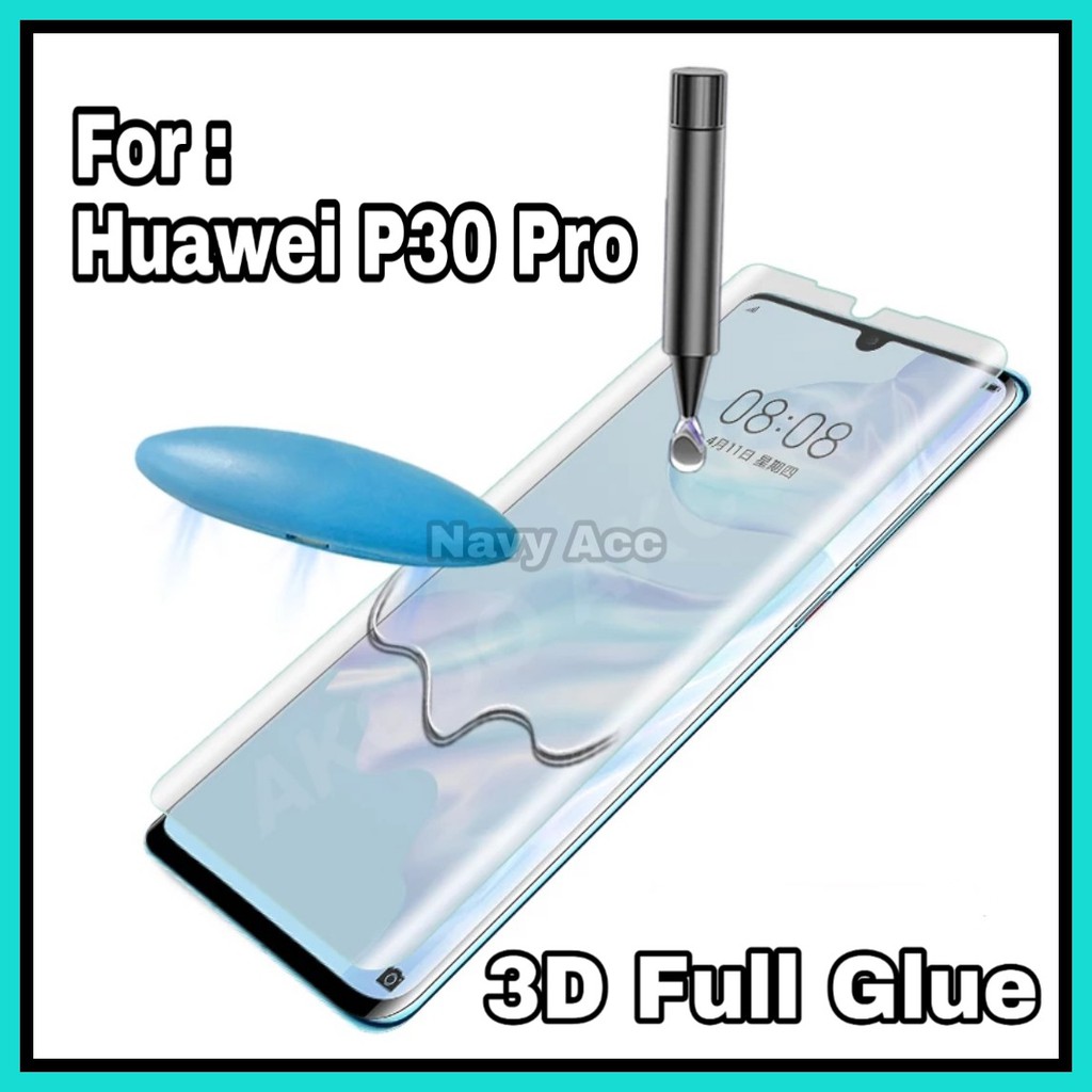 Tempered Glass UV Full Glue Huawei P30 Pro - Tempered UV Lamp P30 Pro