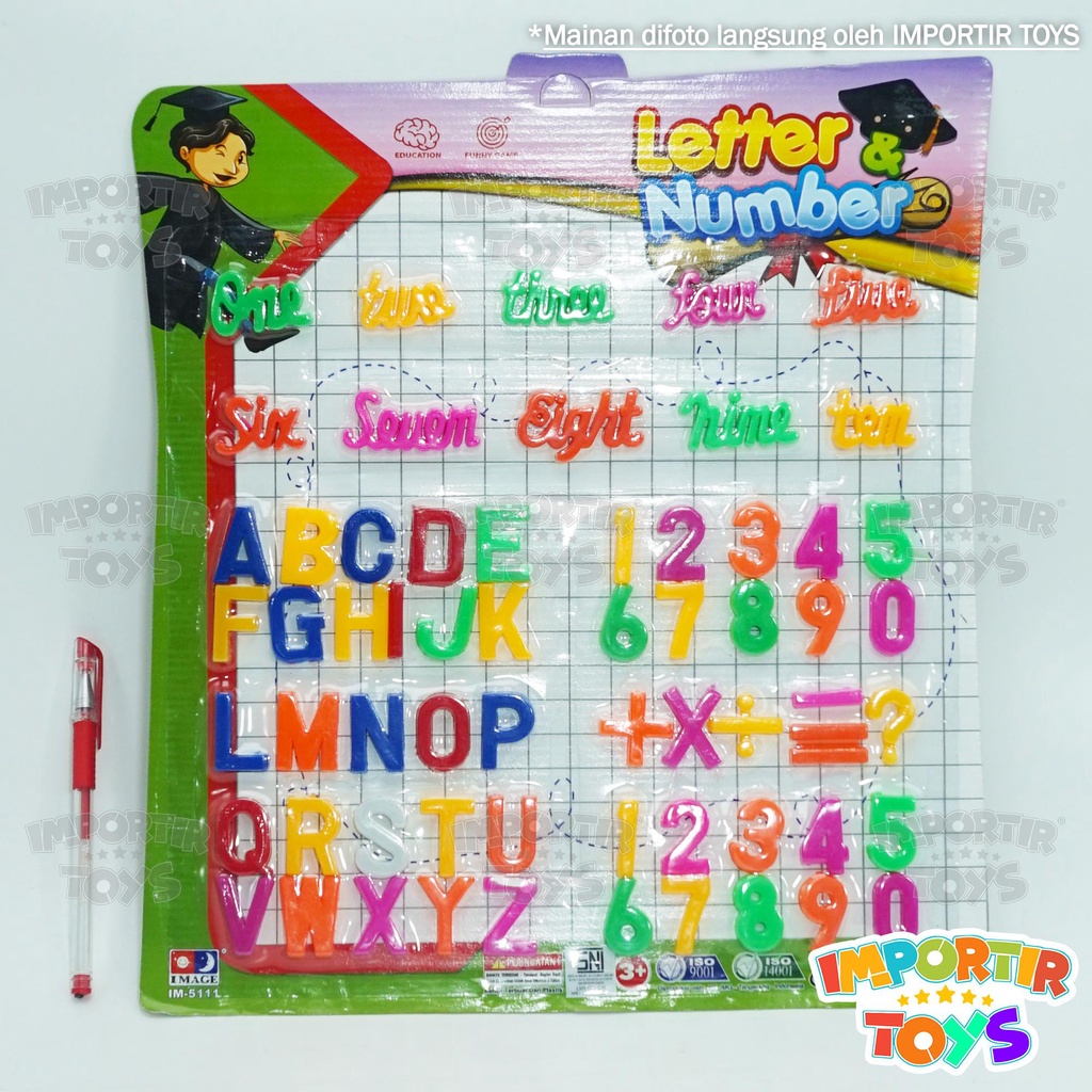 Mainan Edukasi Anak ALFABET dan HURUF Lengkap dengan Tanda Berhitung