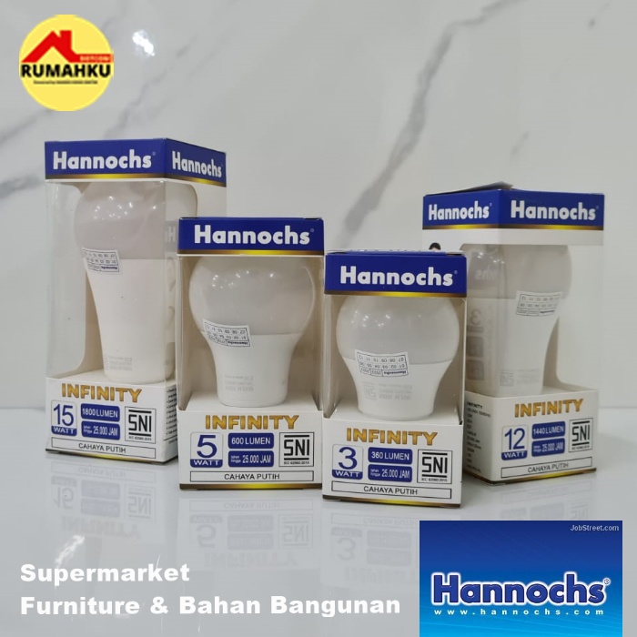 BOHLAM LAMPU HANNOCH - BOHLAM LAMPU LED HANNOCH - INFINITY 3W-15W - HANNOCH