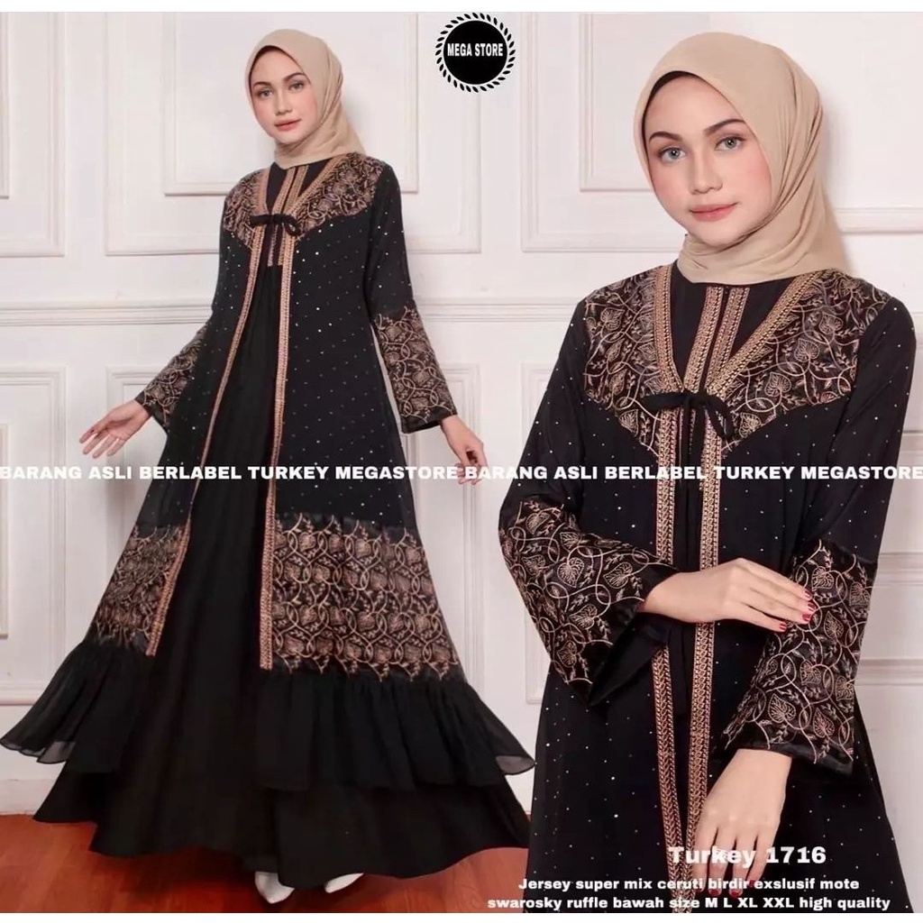 BAJU GAMIS ABAYA TURKI MEWAH/ABAYA TERBARU 2022//BISA COD