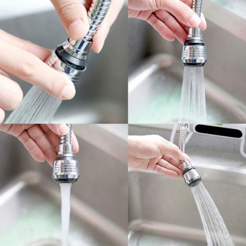 Sambungan Keran Air Wastafel Turbo Flex Faucet Flexible 360 Derajat