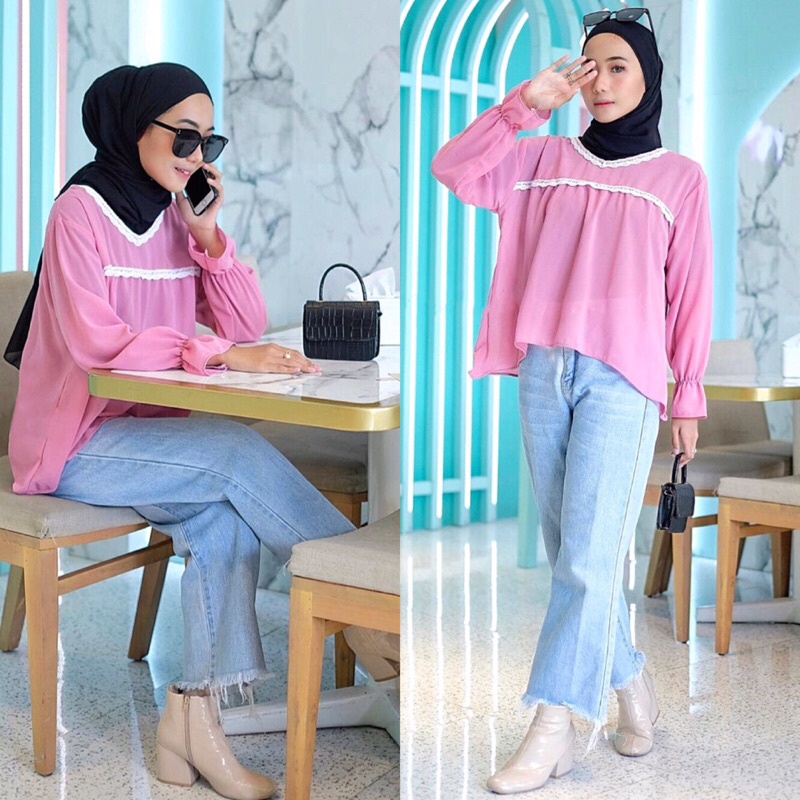 ALIKA BLOUSE RENDA / BLOUSE KOREA TERBARU