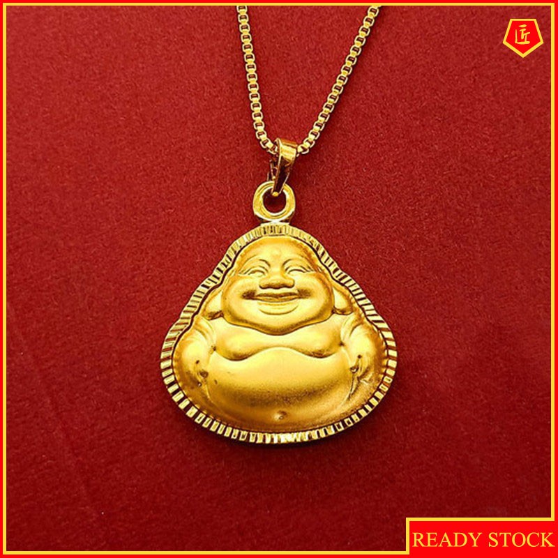 [Ready Stock]Gold Maitreya Buddha Necklace Blessing Pendant