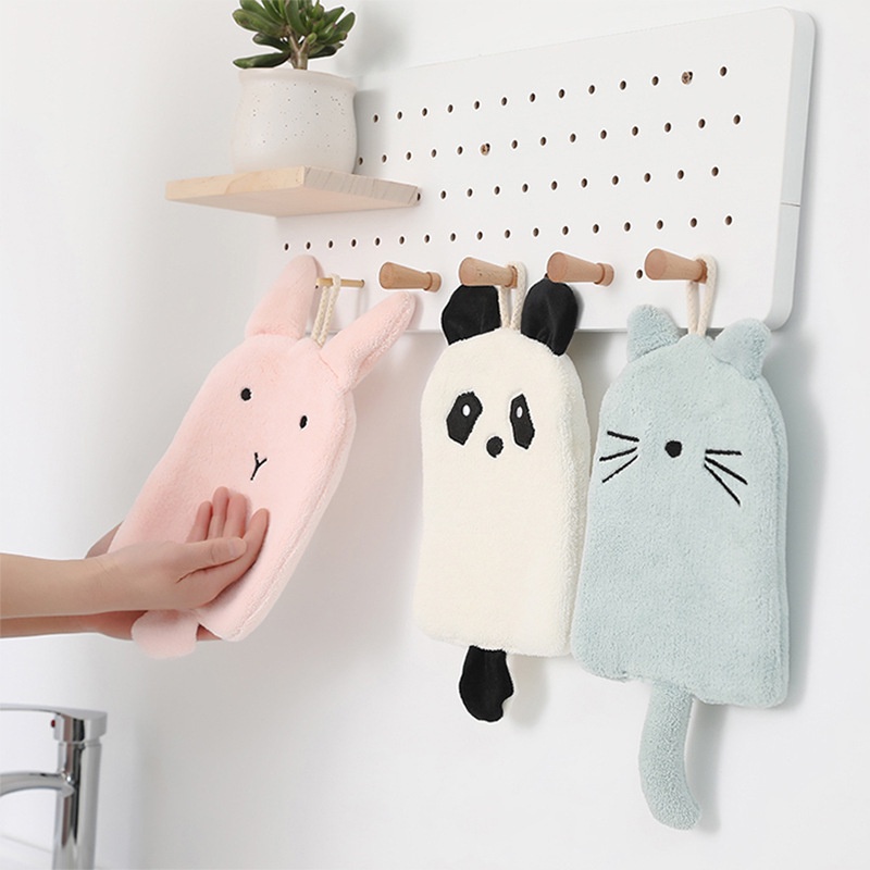 Handuk Tangan Lap Tangan Gantung Dekorasi Wastafel Dapur Kamar Mandi Model Buah Strawberry Nanas Kartun Hewan Lucu Pinguin Koala Domba Untuk Anak Cepat Serap / Kering Quick Drying Hand Towel Halus Lembut Bahan Chenille Coral Fleece / Velvet