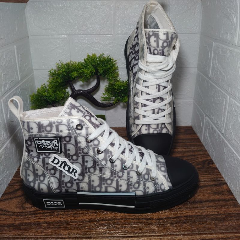 DIOR B23 HIGH TOP LOGO OBLIQUE PATCH BLACK - SIZE 42/43 (SECOND)
