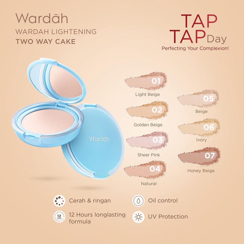 Wardah Refill Lightening Two Way Cake Powder Foundation Light Feel