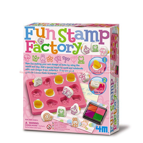 4M Fun Stamp Factory Paket Mainan Membuat Stempel dari Clay Tanah Liat