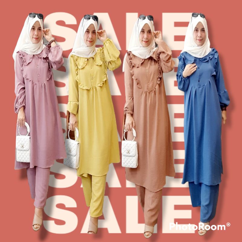 JULITA SET CRINKLE AIRFLOW PREMIUM LONG TUNIK JUMBO LD 120 || JULITA SET || ONE SET JULITA || SET JU