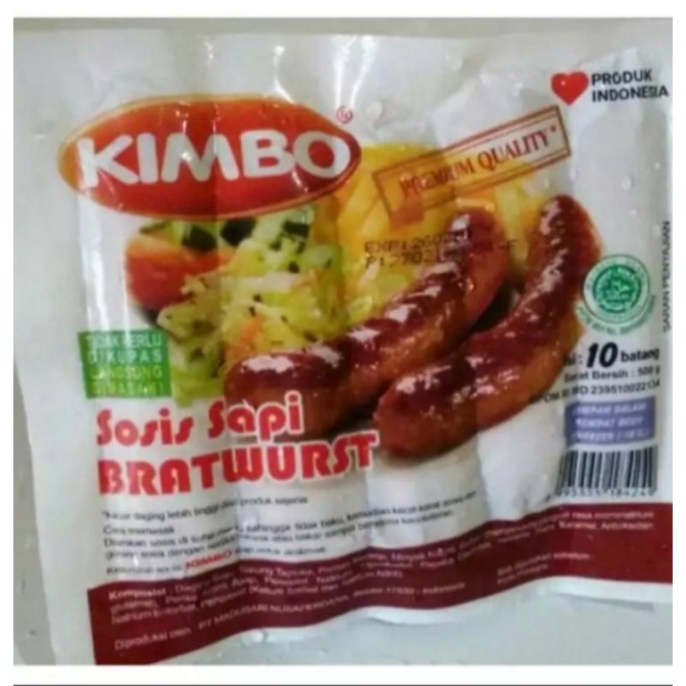 

Sosis Sapi BRATWURST Kimbo 500g isi 10